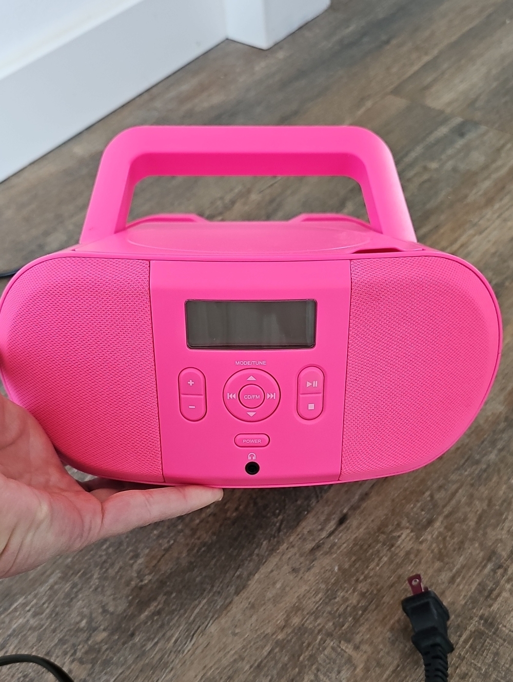 Onn Portable Pink Boombox CD Player with AM/FM - Pink + 4 Cds!